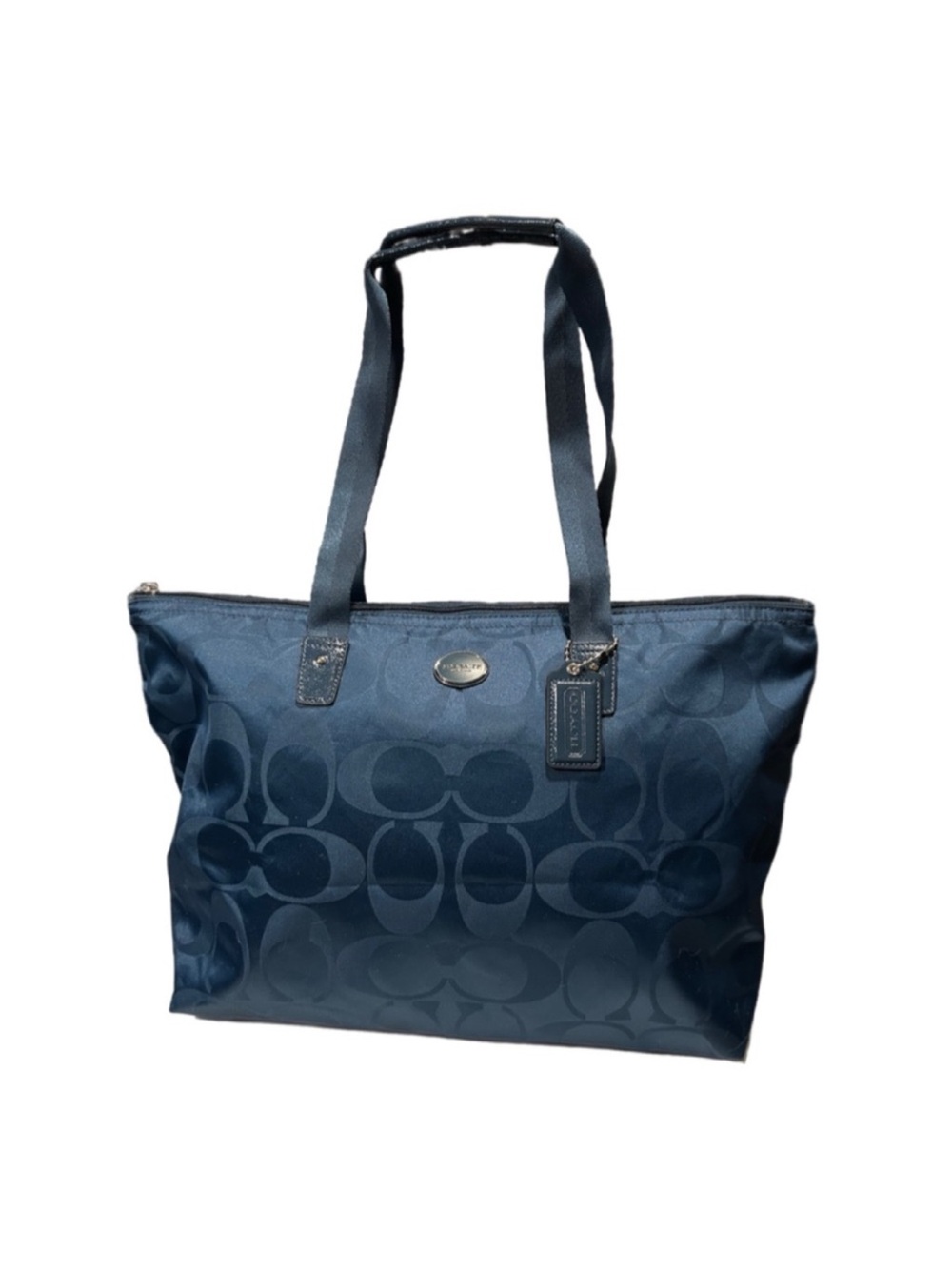 Coach Getaway Signature Nylon Packable Weekender Bag in Peacock Blue